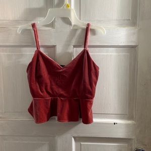 Pink velvet blouse